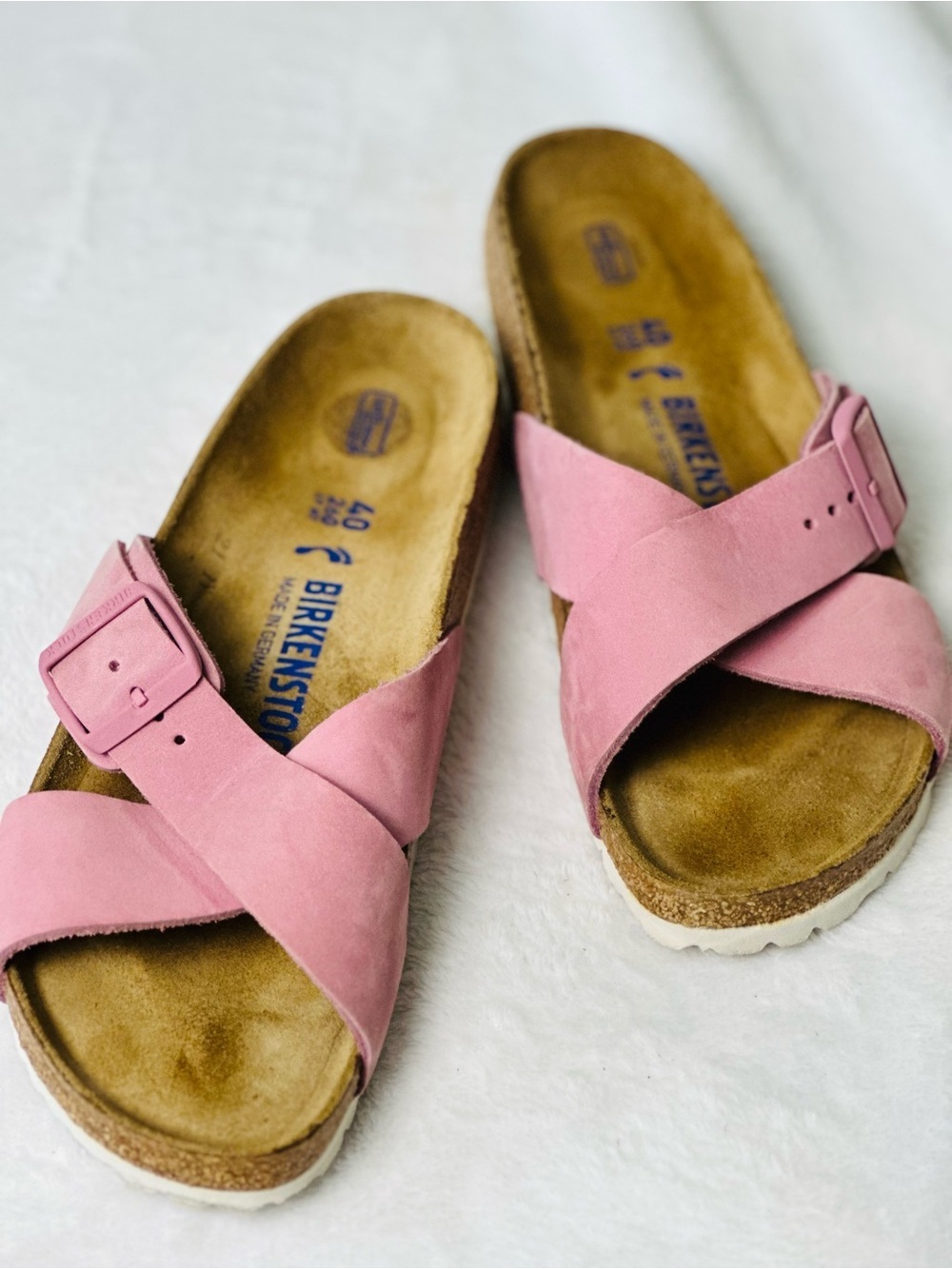 Birkenstock Women's Sienna Sandals In Orchid Pink Nubuck Size 40 or 9